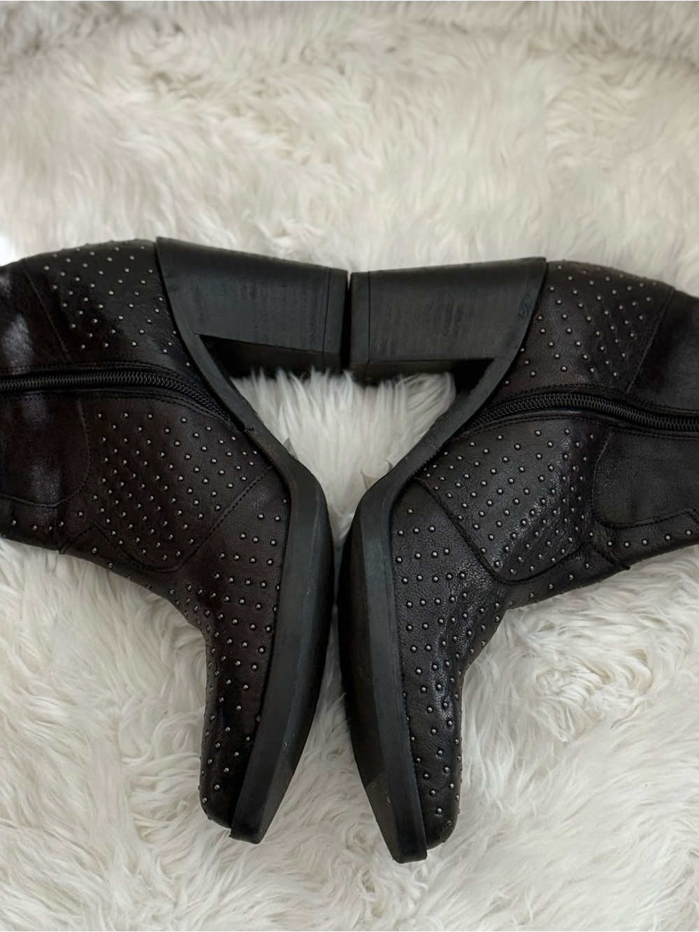 Emanuele Crasto Studded Black Ankle Boots Leather Upper